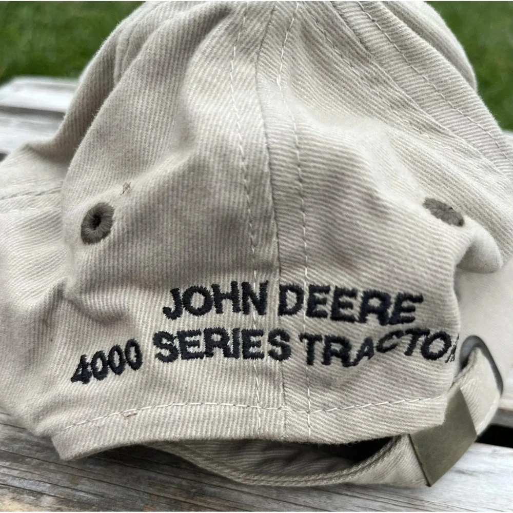 John Deere Hat‎ Cap Strap Back Tan Brown Embroidered 4000 Series Tractors Mens
